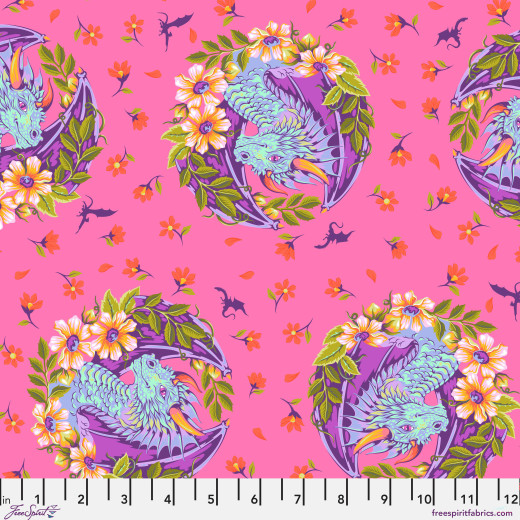 Tula Pink Baumwoll Designerstoff - Legendary - Dragon Ball She - Sugarplum