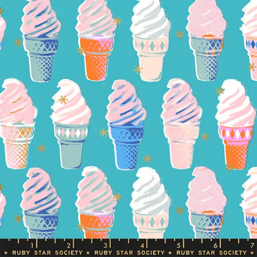 Ruby Star Society - Best Day Ever - Ice Cream Novelty Kitsch Retro Vintage - Metallic Turquois