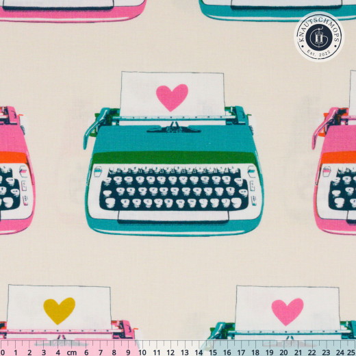 Canvas - Ruby Star Society - Best Day Ever - Typewriters Canvas Novelty Kitsch Retro - Natural