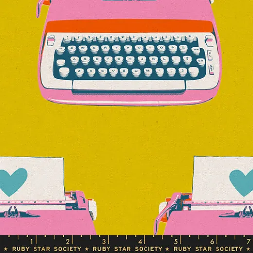 Canvas - Ruby Star Society - Best Day Ever - Typewriters Canvas Novelty Kitsch Retro - Golden