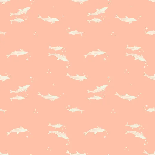 Ruby Star Society Baumwollstoff - Sarah Watts Florida Volume 2 - Dolphins in Peach Ruby Star Society Baumwollstoff - Sarah Watts Florida Volume 2 - Dolphins in Peach