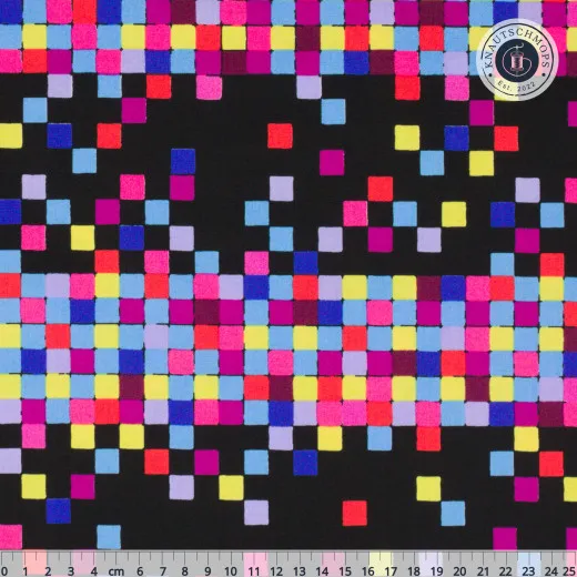 Ruby Star Society - Glow Garden - Pixels Geometrics Squares - Black