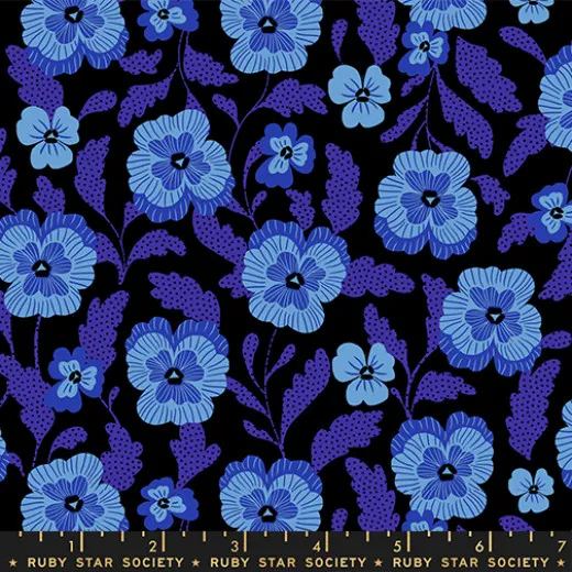 Ruby Star Society - Hello Alice - Violets Florals Novelty - Black