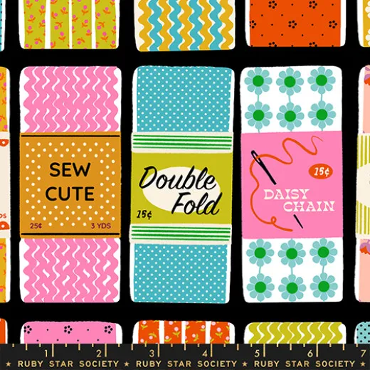 Ruby Star Society - 800 Notion - Sew Cute Novelty Ephemera Trims Vintage Retro - Soft Black