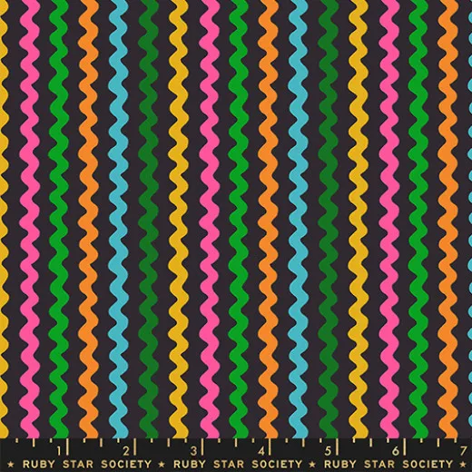 Ruby Star Society - 800 Notion - Ric Rac Novelty Retro Vintage Stripe - Soft Black
