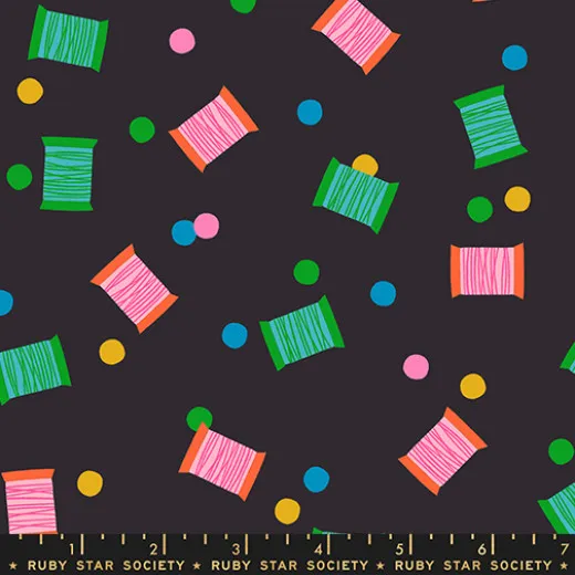 Ruby Star Society - 800 Notion - Spools Retro Vontage Sewing Notions Thread - Soft Black Ruby Star Society - 800 Notion - Spools Retro Vontage Sewing Notions Thread - Soft Black