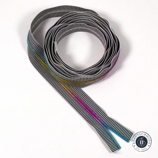 Sassafras Lane Designs - Reißverschluss #5 - Black Stripe - Rainbow Sassafras Lane Designs - Reißverschluss #5 - Black Stripe - Rainbow
