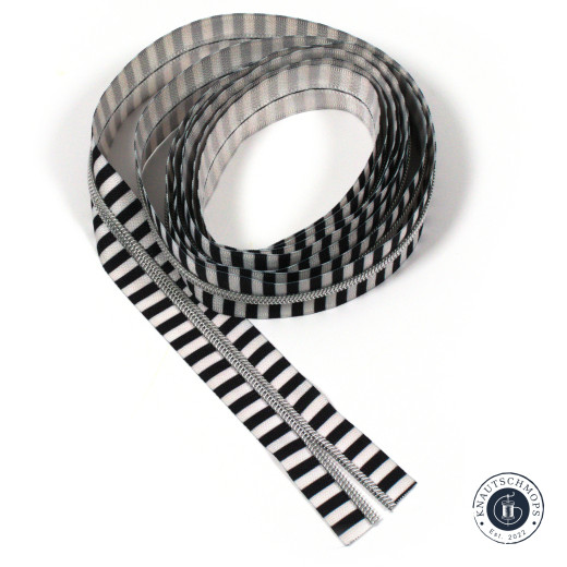 Sassafras Lane Designs - Reißverschluss #5 - schwarz-weiß - Nickel