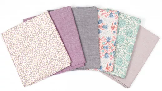 Fat Quarter Set - Windy Days, Chambray (türkis, lila, grau)