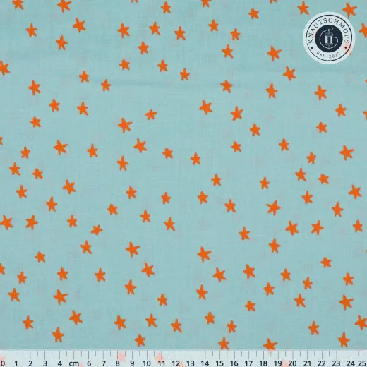 Sternenmuster-Stoff Starry in Polar von Ruby Star Society, flach mit Maßband