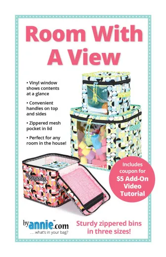ByAnnie's Room With A View – Cover Schnittmuster-Cover „Room With A View" mit drei Reißverschluss-Boxen mit Vinylfenster