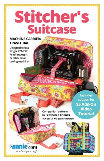 Verpackung des Schnittmusters Stitcher's Suitcase mit Foto der gepolsterten Tragetasche für Nähmaschinen