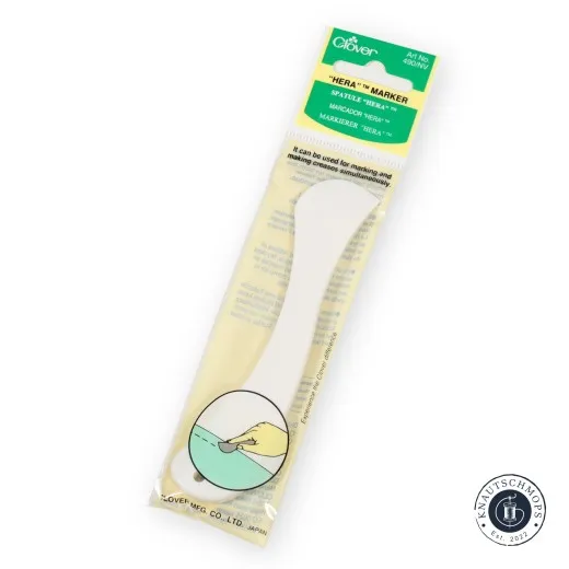 Clover Hera Marker 490/NV in weiß, ca. 12 cm, in Originalverpackung mit grün-gelber Karte