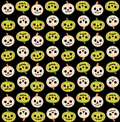 Ruby Star Society Baumwollstoff Freaky Familiars Pumpkin Party Jack O Lantern Schwarz mit Kürbissen