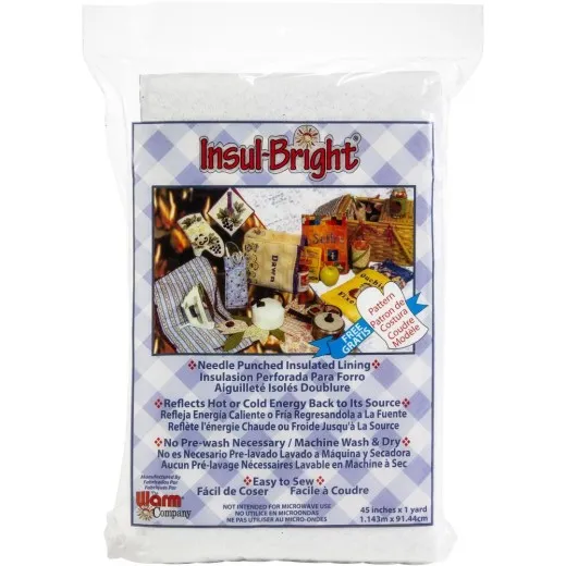 Verpackung des Warm Company Insul-Bright Isoliervlies mit Produktdetails, 45 Zoll x 1 Yard