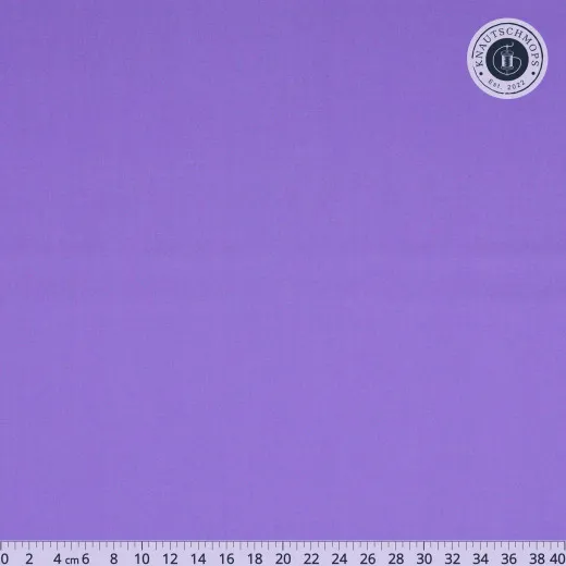 Uni lila Popeline Amethyst flach fotografiert mit Lineal bis 40 cm zur Größeneinordnung