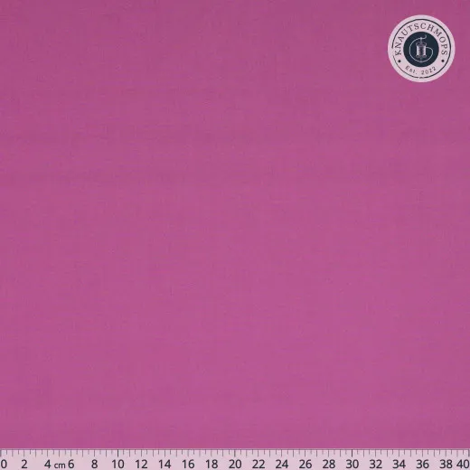 Art Gallery Fabrics Pure Solids Stargazing, Baumwoll-Popeline uni in Beeren-Pink mit Zentimeter-Maßband am Rand