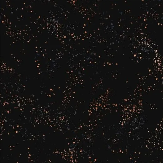 Speckled Black – Musterdetail Nahaufnahme des schwarzen Speckled-Musters in Black mit kupferfarbenen und graublauen Farbtupfern.