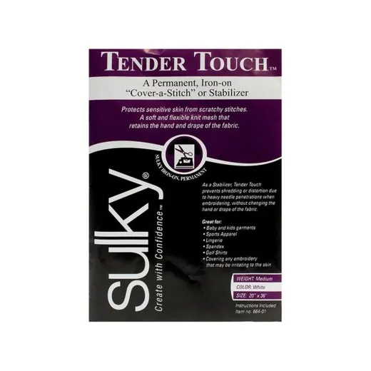 Verpackung Sulky Tender Touch Verpackung des Sulky-Tender-Touch-Stabilisators, permanenter Bügel-Stabilisator/Cover-a-Stitch, Größe 20x36 Zoll.