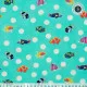 Tula Pink Baumwoll Designerstoff - Floral Reef - School Crossing - Seafoam Tula Pink Baumwoll Designerstoff - Floral Reef - School Crossing - Seafoam