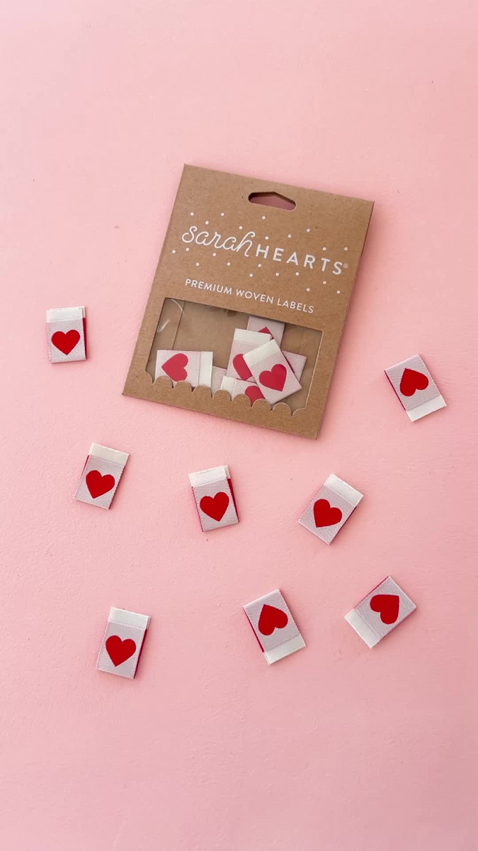 Sarah Hearts Label - Red Heart