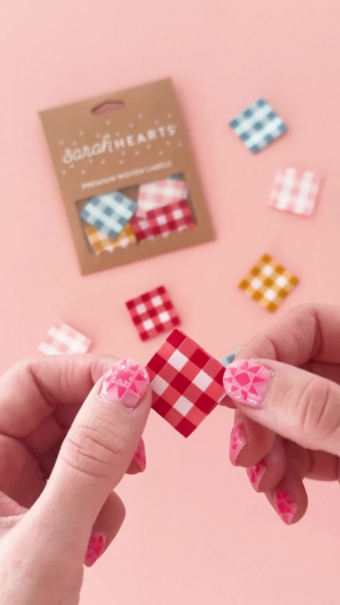 Sarah Hearts Label - Gingham