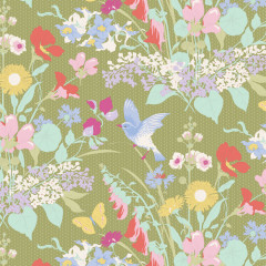 Tilda Fat Quarter - Gardenlife Green