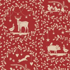 Tilda Baumwollstoff - Merry Little Christmas - Paperscenes Burgundy Tilda Baumwollstoff - Merry Little Christmas - Paperscenes Burgundy
