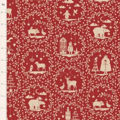 Tilda Baumwollstoff - Merry Little Christmas - Paperscenes Burgundy
