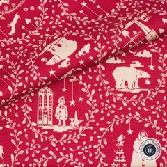Tilda Baumwollstoff - Merry Little Christmas - Paperscenes Burgundy
