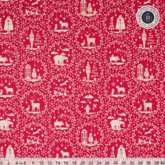Tilda Baumwollstoff - Merry Little Christmas - Paperscenes Burgundy