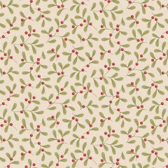 Tilda Baumwollstoff - Merry Little Christmas - Mistletoe Cream Tilda Baumwollstoff - Merry Little Christmas - Mistletoe Cream