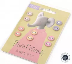 Tilda Knöpfe Chambray Friends pink