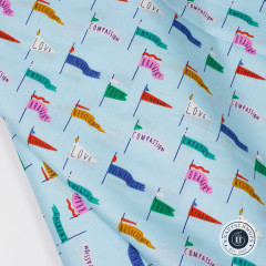 Cloud 9 Fabrics - Universal Love - Pennant Power - Light Blue Cloud 9 Fabrics - Universal Love - Pennant Power - Light Blue