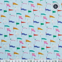 Cloud 9 Fabrics - Universal Love - Pennant Power - Light Blue