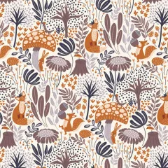 Cloud 9 Fabrics - Whimsical Forest Floor - The Woodlander's Tale - Ivory