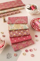 Tilda Fat Quarter Bundle - Sanctuary - Maroon Rhubarb