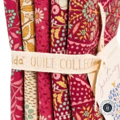 Tilda Fat Quarter Bundle - Sanctuary - Maroon Rhubarb