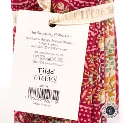 Tilda Fat Quarter Bundle - Sanctuary - Maroon Rhubarb