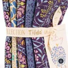 Tilda Fat Quarter Bundle - Sanctuary - Eggplant Blue