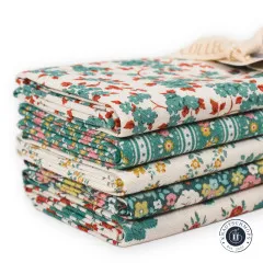 Tilda Fat Quarter Bundle - Village Life - Petrol/Teal