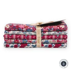 Tilda Fat Quarter Bundle - Village Life - Burgundy