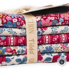 Tilda Fat Quarter Bundle - Village Life - Burgundy