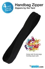 Herstellerabbildung des ByAnnie's Handbag Zipper Sets mit aufgerolltem Band und 16 Zippern