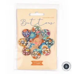 Tilda Knöpfe - Wallflower - Blue/Thristle