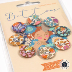 Tilda Knöpfe - Wallflower - Blue/Thristle Tilda Knöpfe - Wallflower - Blue/Thristle