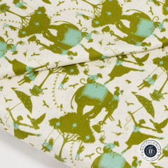 Tilda Baumwollstoff - Circus Life - green (70cm-Rest)