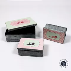 Mini Sewing Boxes - drei kleine Dosen aus verzinktem Blech