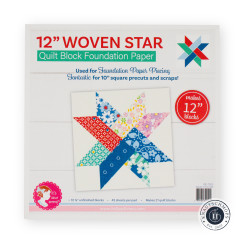 It's Sew Emma Quilt Block Foundation Paper (FPP) - Woven Star 12x12 inch