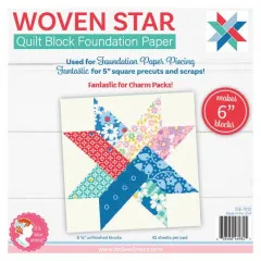 It's Sew Emma Quilt Block Foundation Paper (FPP) - Woven Star 6x6 inch